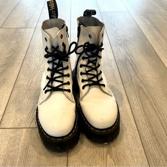 Dr Martens Jadon White Platform Boots W8 / M7 - Picture 10 of 11